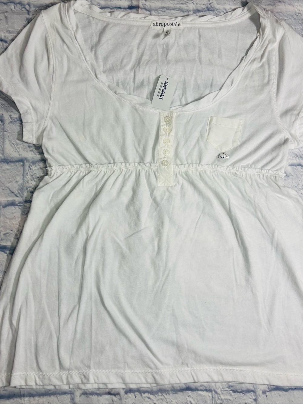 Y2K Aeropostale White Babydoll Short Sleeve NWT Size XL 2011